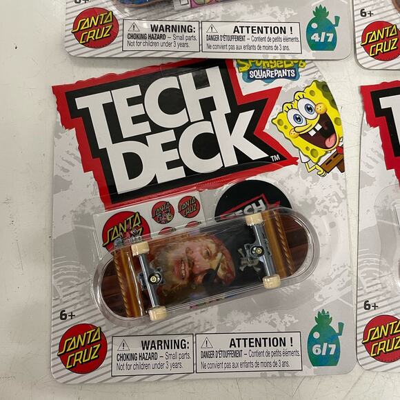 NEW Tech Deck Santa Cruz SpongeBob SquarePants Skateboard Lot Numbers 4, 5, 6, 7 - Picture 4 of 6